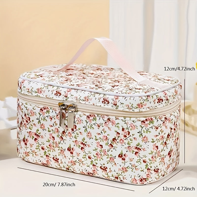 Makeup bags & Storage
1pc Large-Capacity Makeup Bag Floral Print Cosmetic Bag For   Portable Women's Cosmetic Bag Travel Bag Bathroom Wash Bag, For Easy Storage And Organization