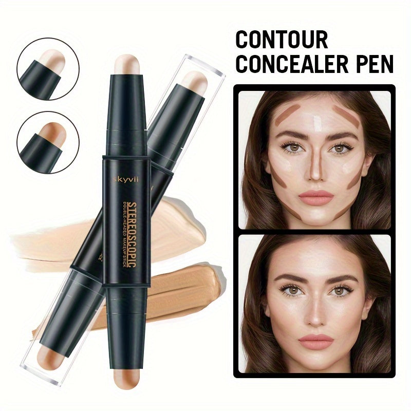 Makeup Contouring Stick With Double-headed, Dual-purpose Concealer Highlighter For Three-dimensional Nose Bridge Shadow V Face High Nose Bridge Face Makep