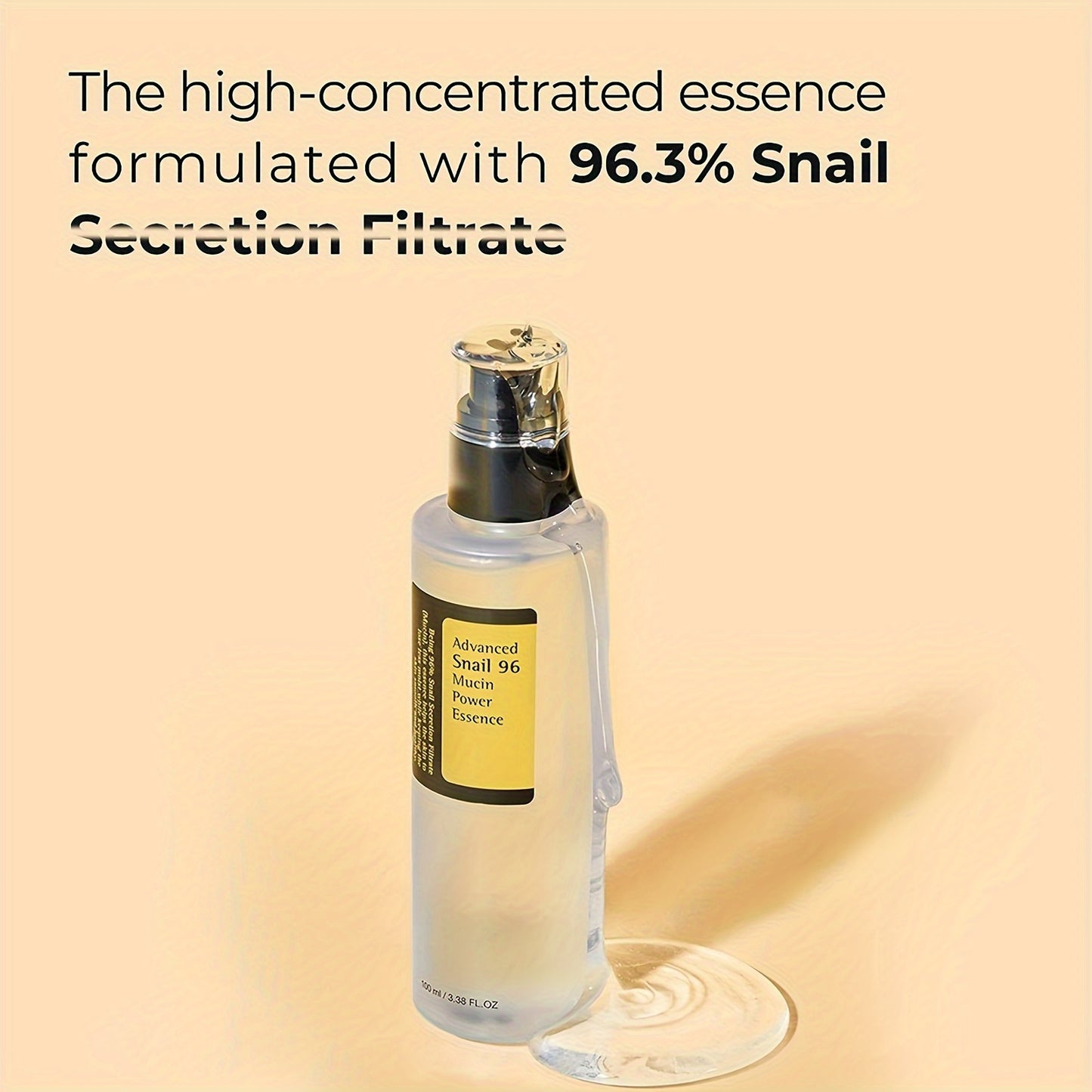 Facial care
100ml Snail Essence - Advanced Snail Mucin Power 96 Facial Serum, Lightweight Texture, Hydrating And Firming Skin, Moisturizing Skincare