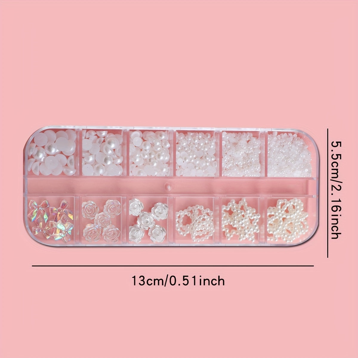 Nails
12 Grid Resin Camellia Rose Nail Charms, Pearl Nail Art Accessories,Nail Art Supplies For Women And Girls,Nail Art Jewelry Easter