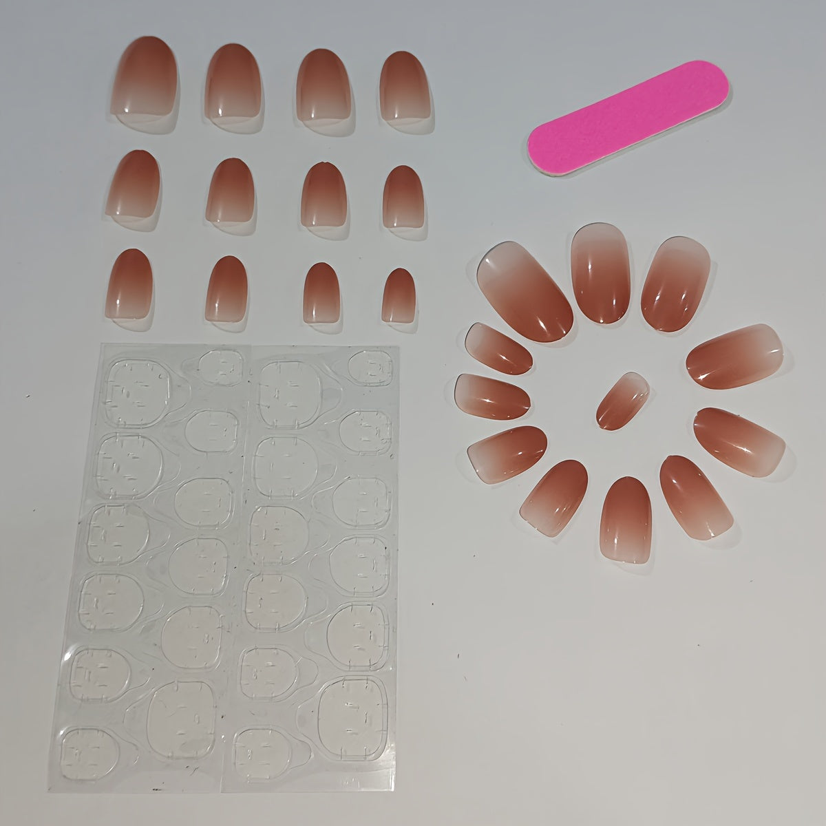 Nails
24pcs Medium Oval Press On Nails, Gradient Fake Nails,Full Cover Gloss False Nails For Women And Girls Including Nail File And Jelly Glue