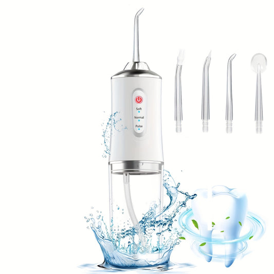 Oral Care
4 In 1 Water Flosser For Teeth, Cordless Water Flossers Oral Irrigator With DIY Mode 4 Jet Tips, Tooth Flosser, Portable And Rechargeable For Home Travel, For Men And Women Daily Teeth Care father's day gift