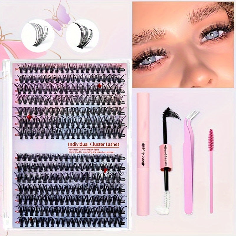 False Eyelashes
DIY Lash Clusters Eyelash Extension Kit 640/280pcs 30D40D50D Individual Lashes, Extra Thick, D Curl 9-16mm Mixed Length Lashes, DIY Eyelash Extension At Home Wispy Manga Lashes Look