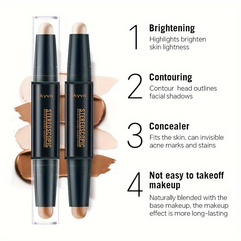 Makeup Contouring Stick With Double-headed, Dual-purpose Concealer Highlighter For Three-dimensional Nose Bridge Shadow V Face High Nose Bridge Face Makep