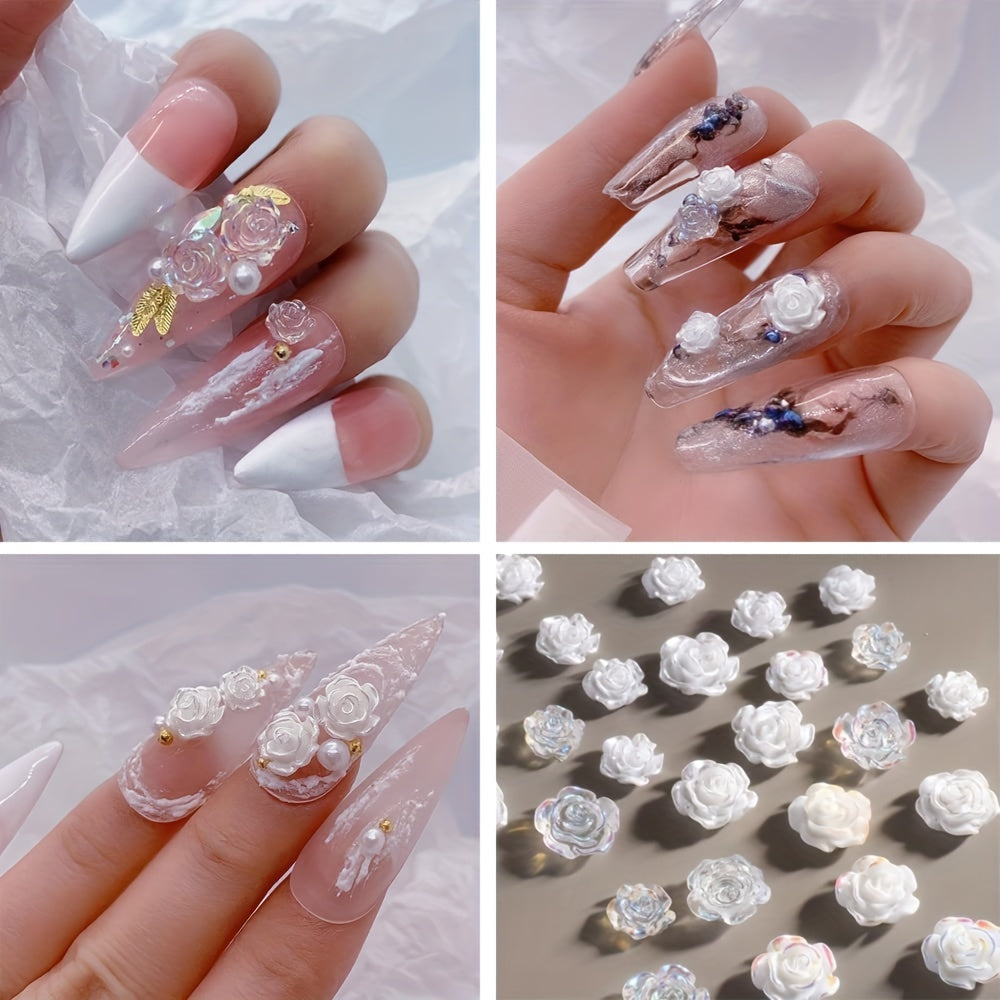 Nails
Flower Nail Art Charms Decoration, 3D Acrylic Flower Nail Charms Nail Stickers Nail Stud Nail Art Supplies For Nail Decorations Accessories, 54PCS