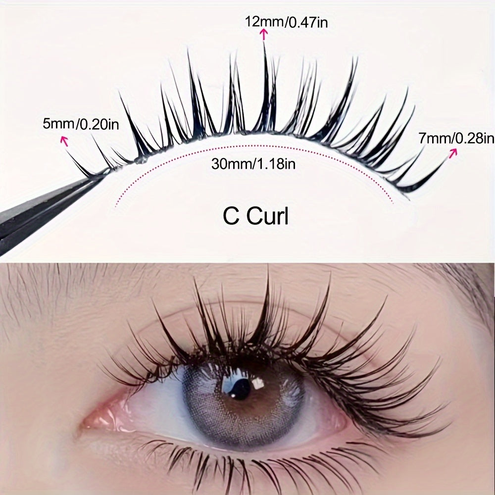 False Eyelashes
5 Pairs Comic Wheat Ear Wet Look Eyelashes With Thin Stem, Transparent Soft Stem, Comfortable For Upper Eyes, Fairy Manga Style Self-adhesive False Eyelashes