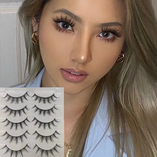 False Eyelashes
5 Pairs Devil False Eyelashes, A - Type Doll Eye Hair Tip Manga Eyelashes, Thick Curling Fairy Eyelashes, Reusable Eyelashes