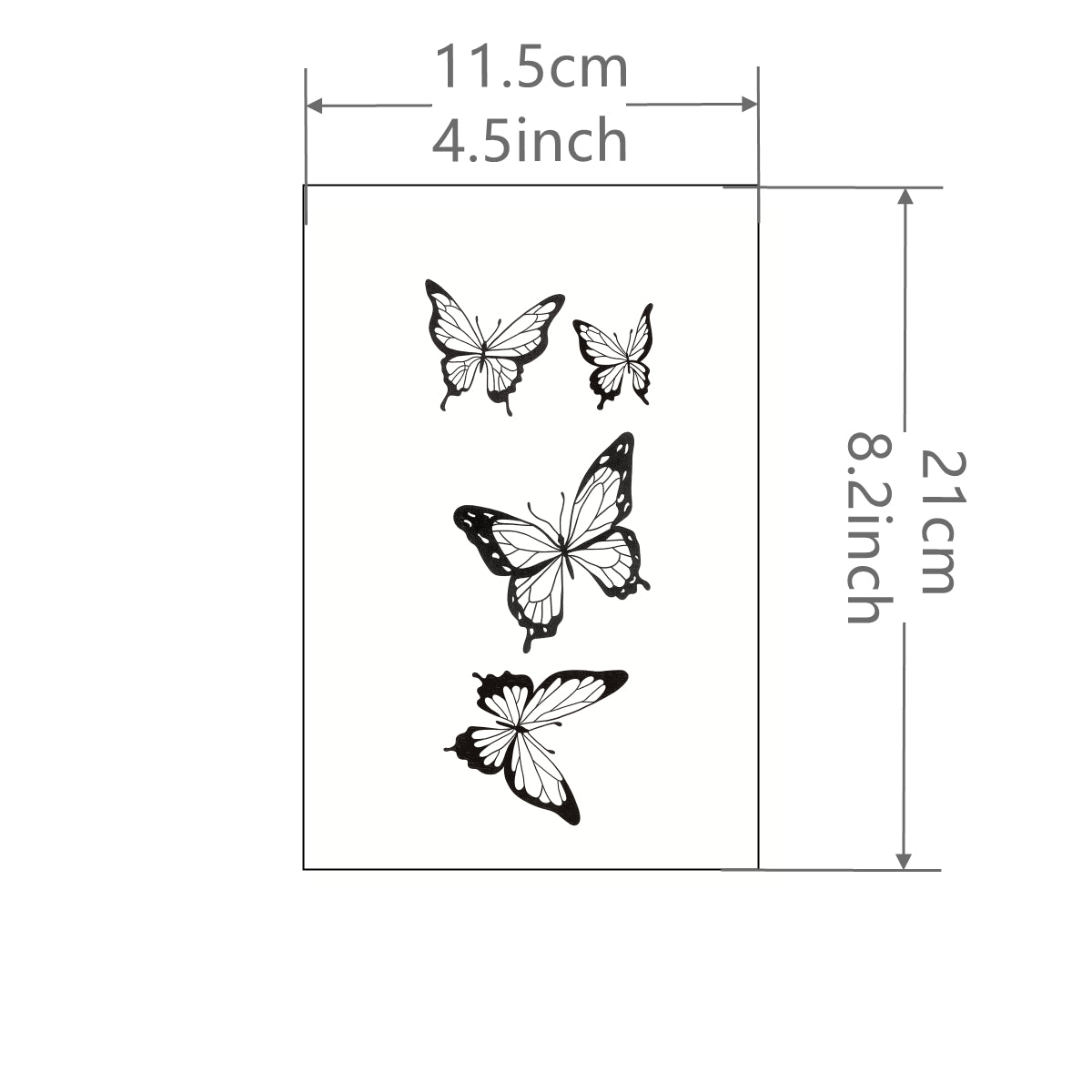 Temporary Tattoos
1 Sheet Tattoo Sticker, Butterfly Pattern, Waterproof Last 2~ 7 Days Temporary Tattoos For Women And Men