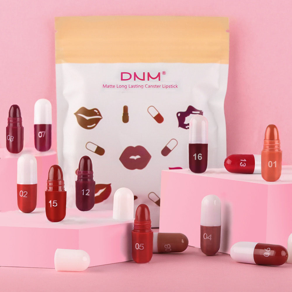 Makeup 18 pcs/set Long-Lasting Velvet Matte Capsule Lipstick Set - Portable and Waterproof Mini Lipsticks Valentine's Day Gifts