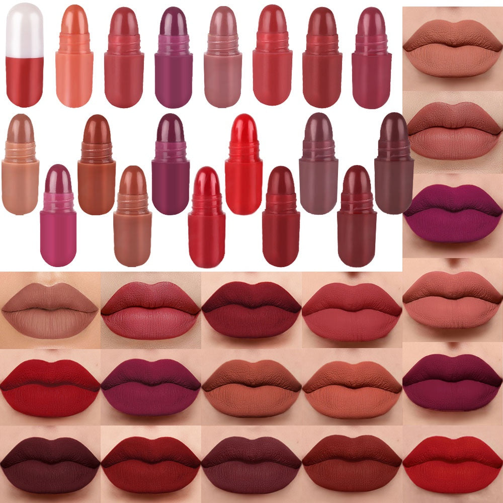 Makeup 18 pcs/set Long-Lasting Velvet Matte Capsule Lipstick Set - Portable and Waterproof Mini Lipsticks Valentine's Day Gifts