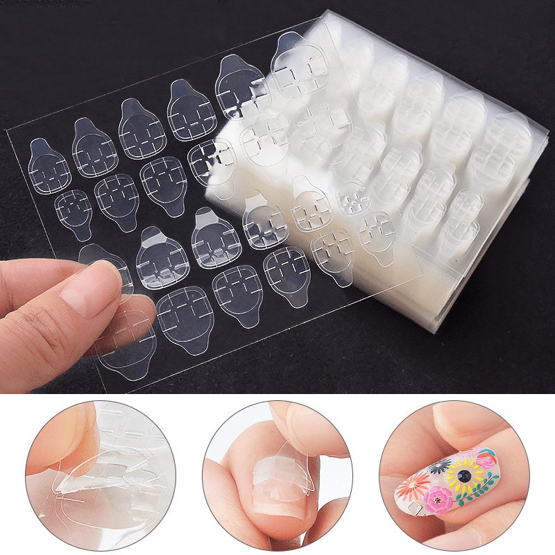 Nails
10 Sheets, 240 Pcs False Nails Sticker Transparent Double-Sided Adhesive Tapes Stickers Press On Fake Nail Tips Stick Tools