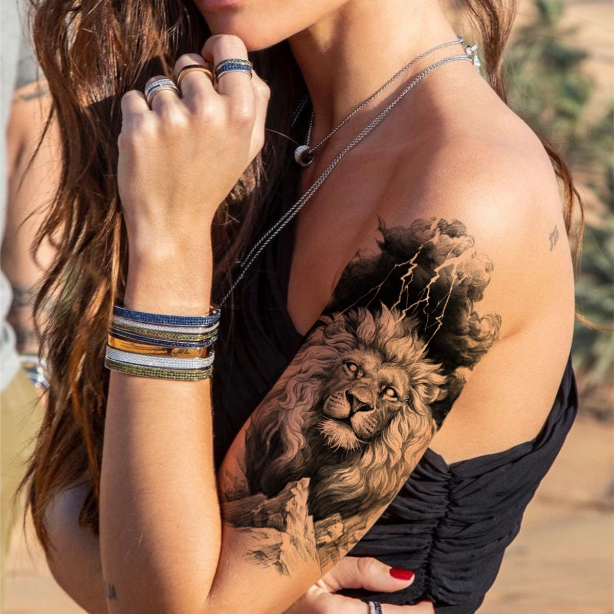 Temporary Tattoos
1 Sheet Dragon Tiger Eagle Temporary Tattoo Skull King Animal Fake Tattoo Sticker Cool Personality Body Art