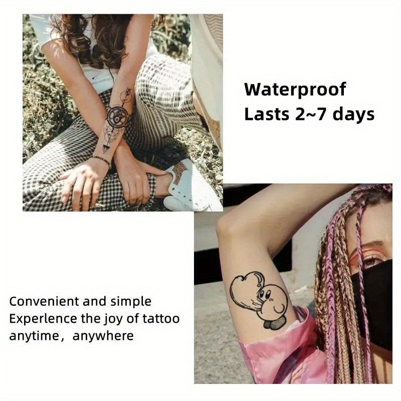 Temporary Tattoos
1 Pc HD Big Picture Character Rose Dark Series Waterproof Temporary Tattoo Sticker Thigh Butt Tattoo Sticker Women's Body Art