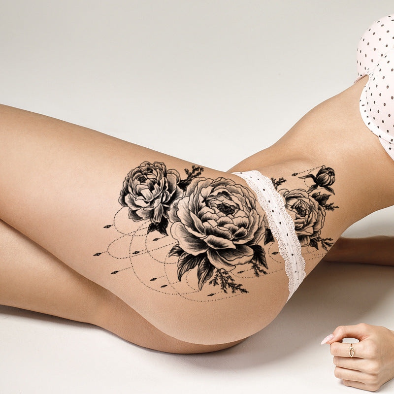 Temporary Tattoos
1 Pc HD Big Picture Character Rose Dark Series Waterproof Temporary Tattoo Sticker Thigh Butt Tattoo Sticker Women's Body Art