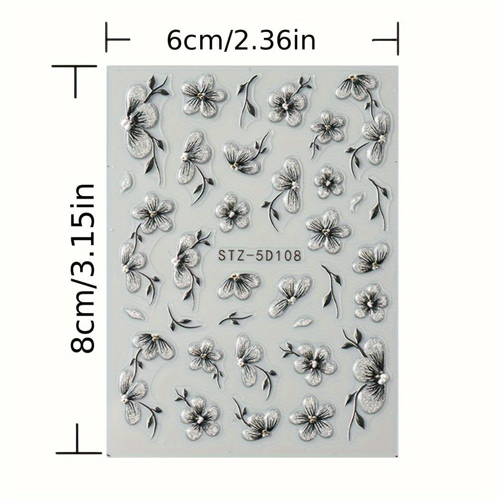 Nails
6pcs 5D Embossed Daisy Design Nail Art Sticker Set, 3D Acrylic Sanding Colorful Floral Decals, Self-Adhesive Nail Art Supplies For Women And Girls, DIY Manicure Supplies