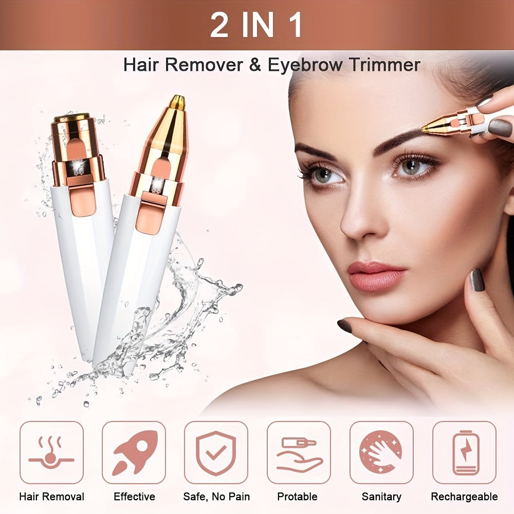 Shave & Hair Removal
Eyebrow Trimmer, 2 In 1 Eyebrow Razor Painless Hair Remover, Eyebrow Lips Nose Body Facial Hair Removal Device For Women