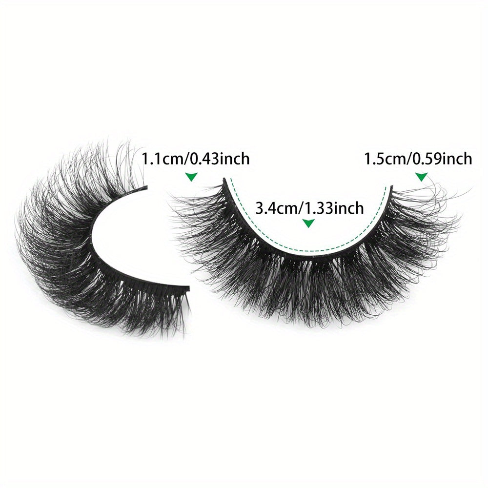 False Eyelashes
14 Pairs Natural Look False Eyelashes Thick Fluffy Faux Mink Lashes Pack Wispy Strip Fake Eyelashes Cat Eye Lashes That Look Like Extensions Black