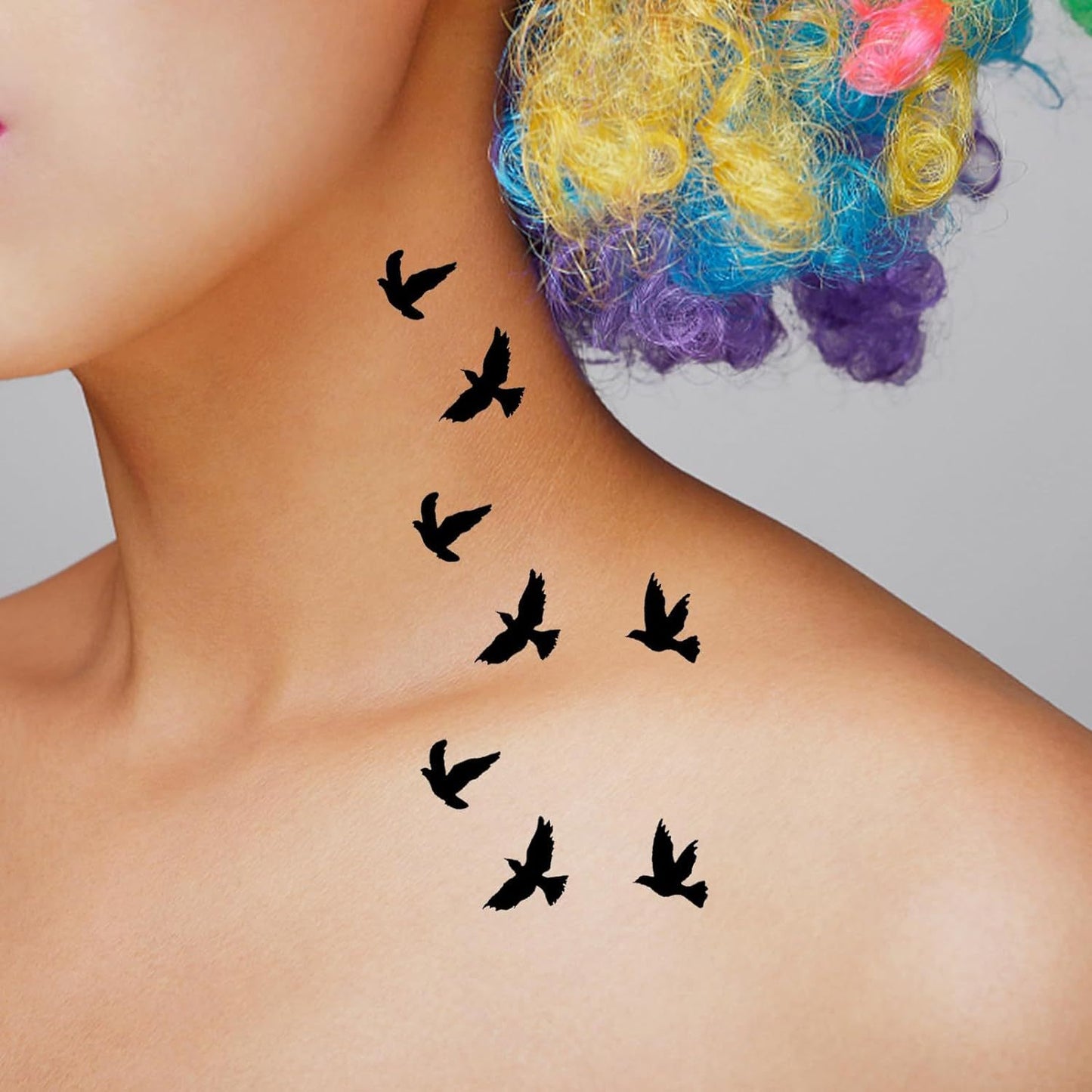 Temporary Tattoos
2 Pcs Small Cute Temporary Tattoo Black Bird Halloween Party Daily Body Art Waterproof Tattoo Stickers