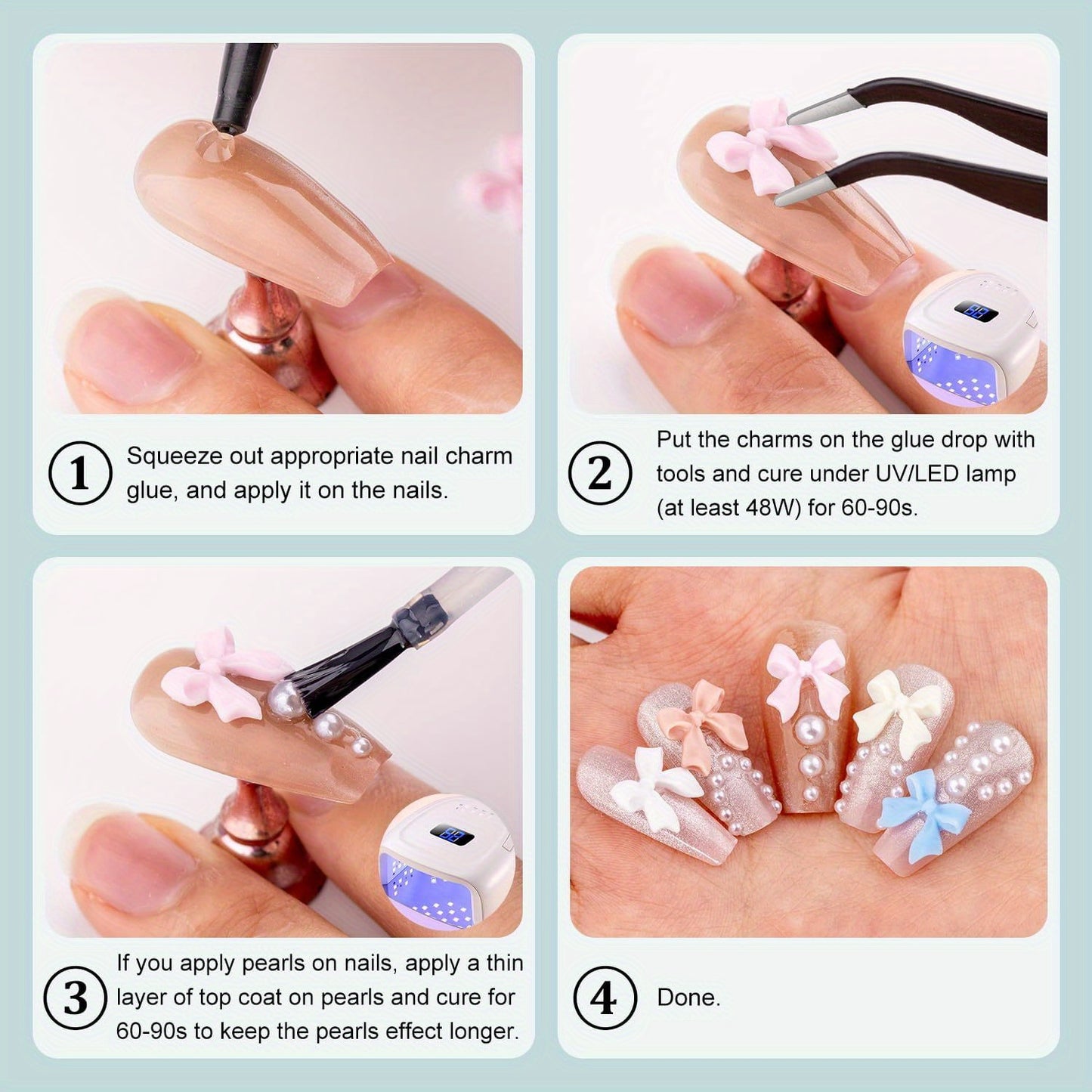 Nails
500 Pcs 3D Nail Charms And Flatback Pearls Multi Styles Bowknot Charms + Pink&White Star Heart Nail Jewels + 2-6mm White Nail Pearls For Nail Art Design With Pickup Tools