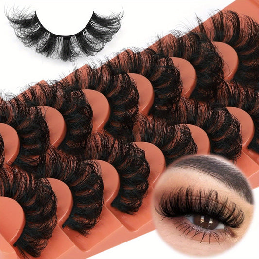 False Eyelashes
Faux Mink False Eyelashes, Fluffy Fake Eyelashes, 20mm, Thick Full Volume, Wispy Lashes, 8D Volume Curly Fake Eyelashes, 7 Pairs Multipack Eyelashes