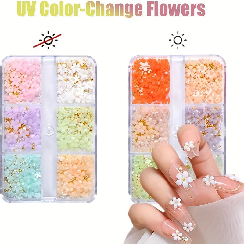 Nails
1pc Cherry Blossom Nail Charms - 3D Floral Manicure Pearls In Pink & White, Spring Blossom Nail Art Kit