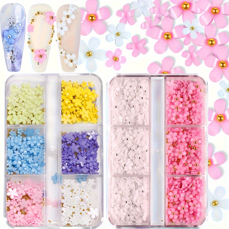 Nails
1pc Cherry Blossom Nail Charms - 3D Floral Manicure Pearls In Pink & White, Spring Blossom Nail Art Kit