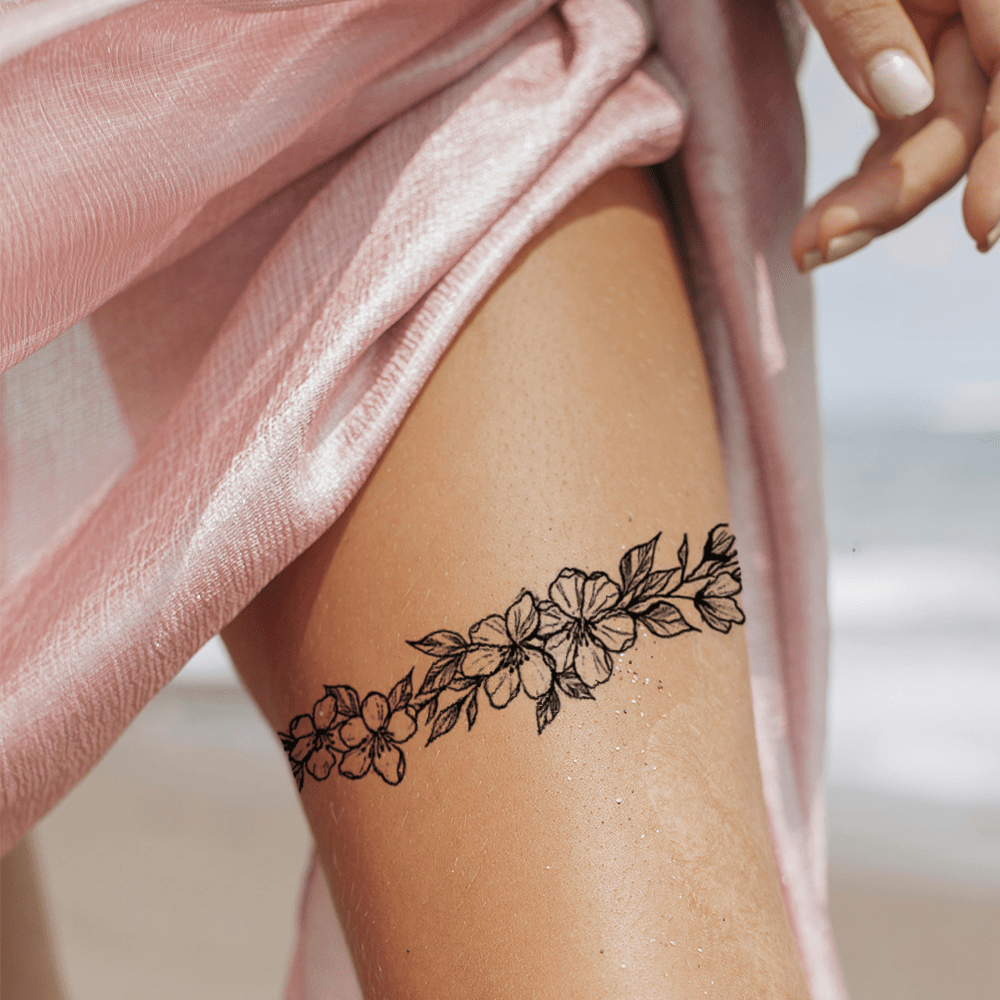 Temporary Tattoos
1 Sheet Thigh Wreath Sexy Flower Temporary Tattoo Stickers, Adult Art Design Temporary Tattoos, Lasts 1-2 Weeks, Waterproof, Realistic Look