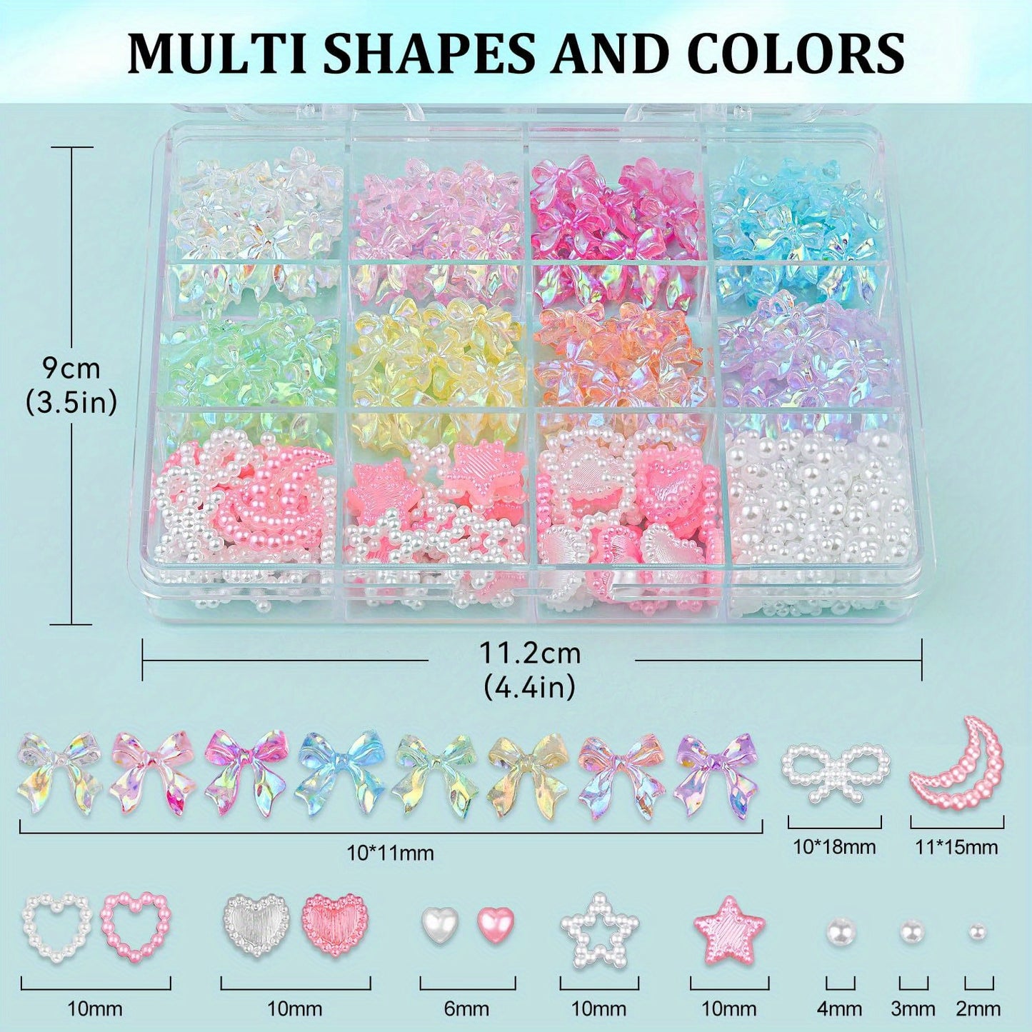 Nails
500pcs 3D Nail Art Charms And Pearls Set, Shiny Bow Rhinestones, Pink & White Hearts Stars Moons, Nail DIY Decoration With Tweezers And Picker Pencil