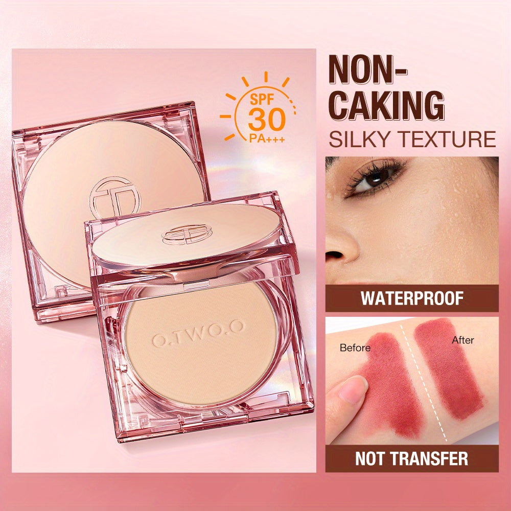 Makeup OTWOO 24H Long-Lasting Face Setting Powder Foundation - Full Coverage Matte Finish for All Skin Tones with Oil Control, Waterproof & Mask Proof Formula, Includes Powder Puff