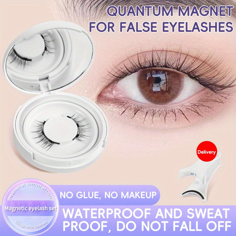 False Eyelashes
"Effortless Elegance" Magnetic Faux Mink Eyelashes Kit - Reusable, Natural Look With Cross & Dramatic Styles, Mixed Lengths - 1 Pair Magnetic Eyelashes Kit