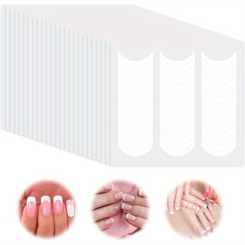 Nails
French Nail Tip Guides Stickers - White Manicure Edge Trims, DIY Nail Art Tool Decals, No-Scent Tools & Accessories for Precision Polish Lines, Set of Multiple Sheets