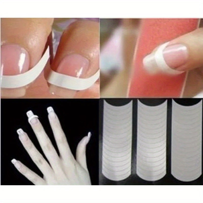 Nails
French Nail Tip Guides Stickers - White Manicure Edge Trims, DIY Nail Art Tool Decals, No-Scent Tools & Accessories for Precision Polish Lines, Set of Multiple Sheets