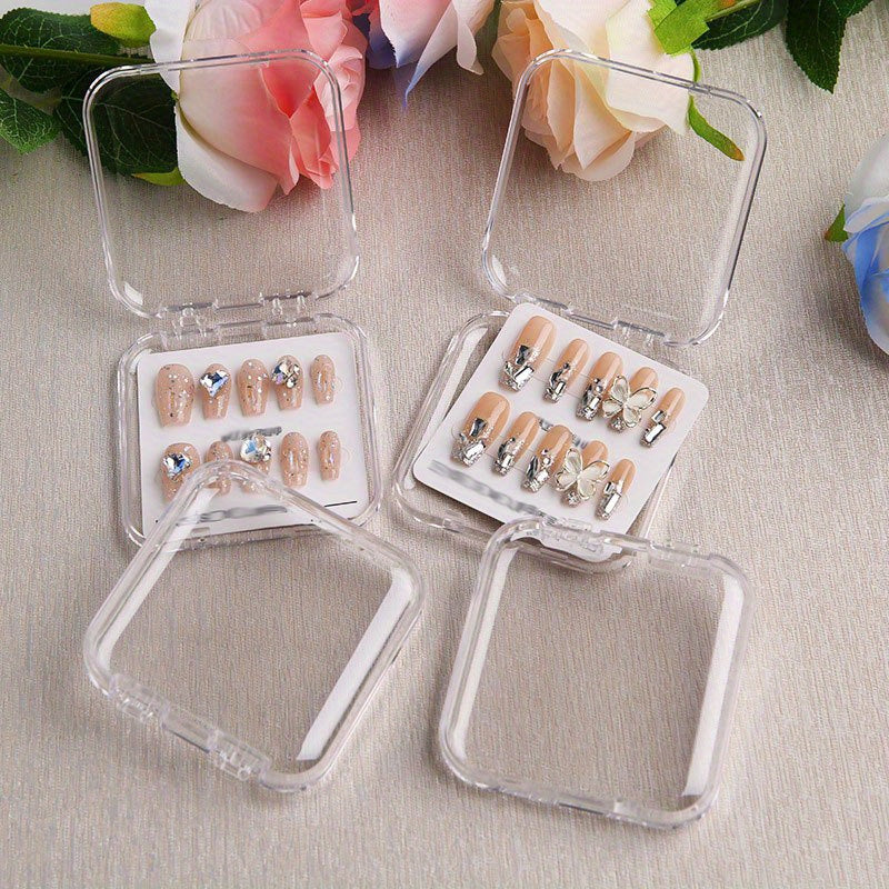 Nails
1pc Transparent Nail Art Storage Case - Clear Display Organizer Box for Press-On Nails, Unscented Manicure Accessory Container, Portable False Nail Exhibition Holder - Nail Art Tools & Accessories