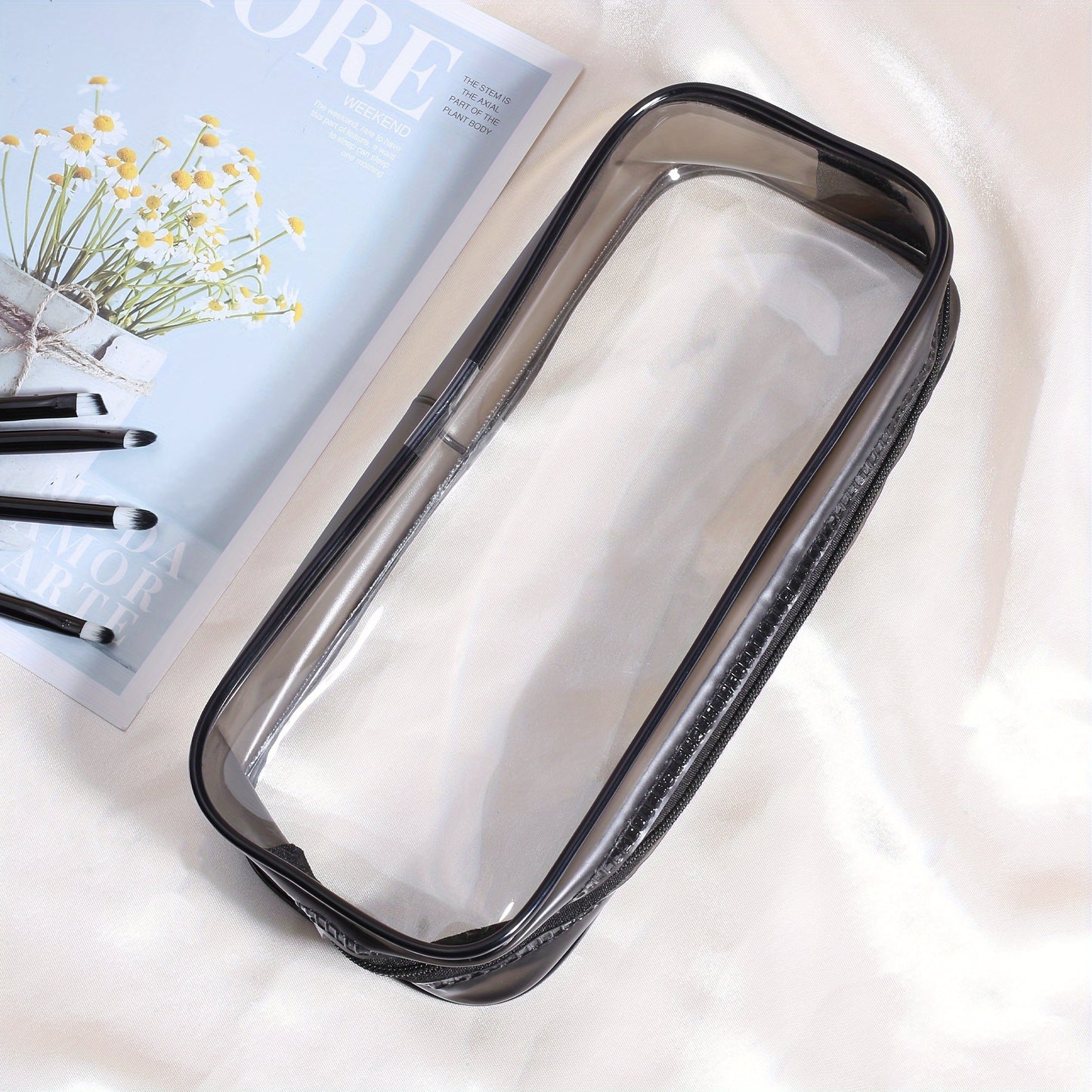 Makeup bags & Storage
Transparent Makeup Brush Storage Bag, Waterproof Silicone, Odorless, Zipper Pencil & Cosmetic Organizer For Travel, Home, Office - Durable Tool And Accessory Case