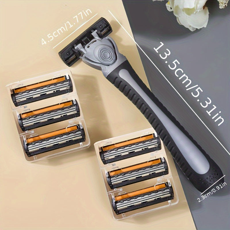 Shave & Hair Removal
Manual Safety Razor, 3-Layer Stainless Steel Hair Removal Shaving Blades, Replaceable Shaver Blades