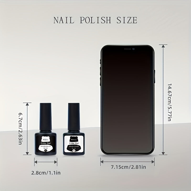 Nails
Möbray 2-Piece Black & White Gel Nail Polish Set, Glossy Finish, Solid Pattern, Hypoallergenic Stiletto Shape UV/LED Nail Art Gel for Salon-Quality Manicures