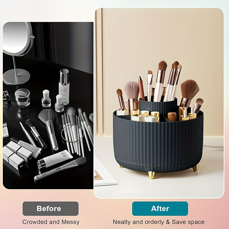 Makeup bags & Storage
360° Rotating Luxury Desk Organizer - Large Capacity, Dust-Proof Makeup Brush & Stationery Holder With Sleek Design, No Assembly Required