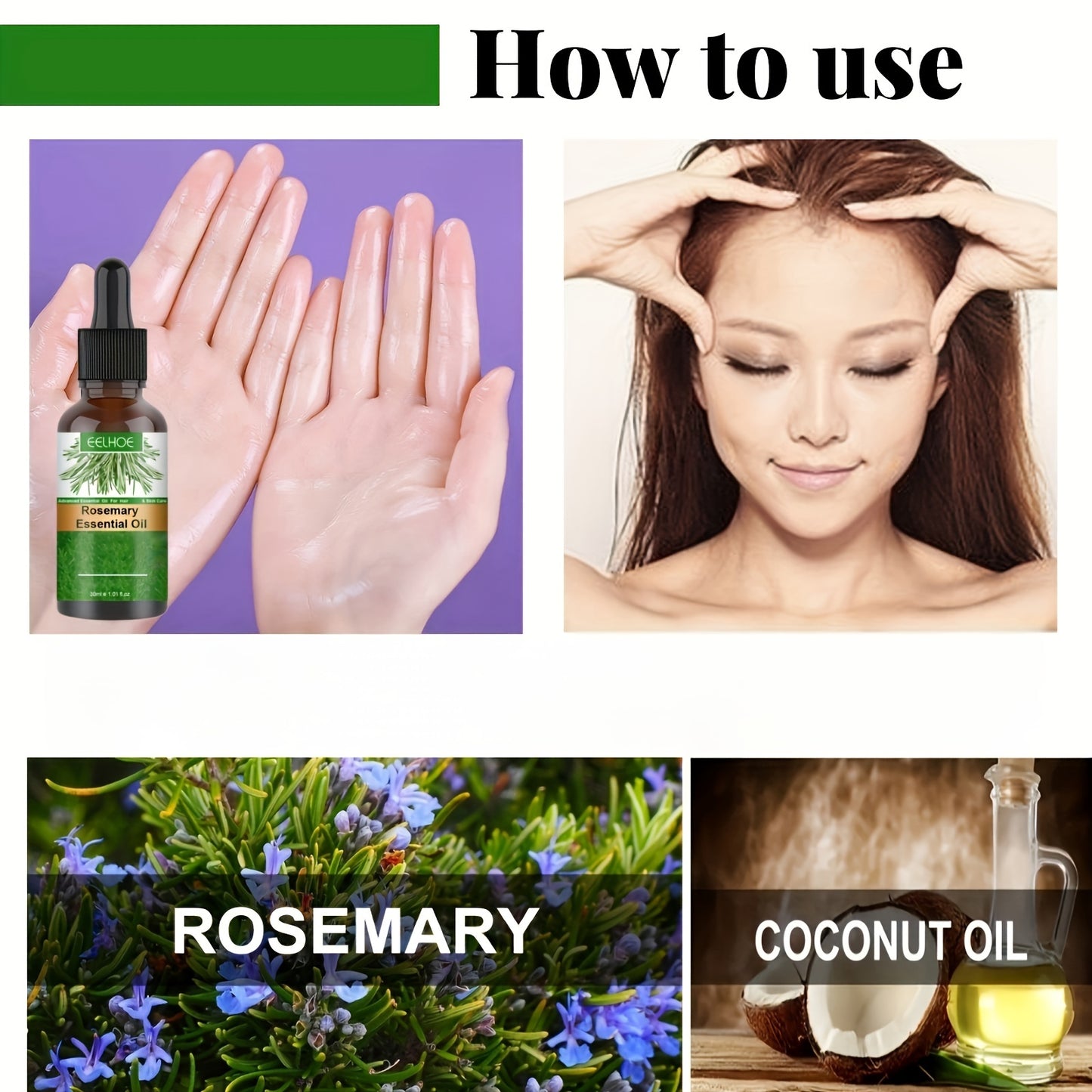 Hair Care
30ml Rosemary Hair Essential Oil Long Lasting Lightweight Rosemary Hair Essential Oil For Healthy Hair, with plant squalane