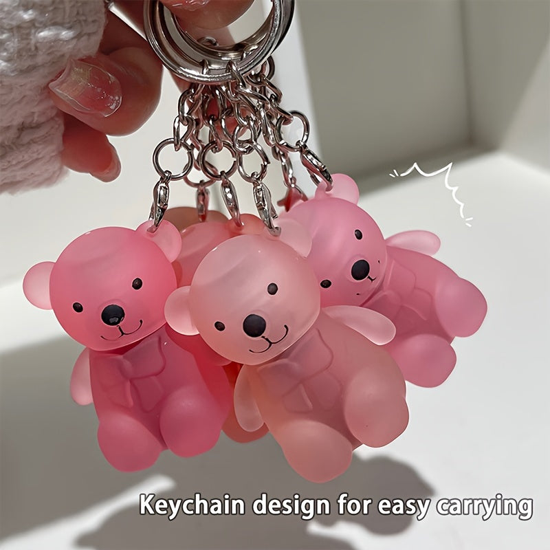 Makeup Cute Bear Velvet Lip Mud, Art Value Soft Matte Makeup Lip Glaze, Low-Saturation Shade, Frosted Tube With Keychain Design