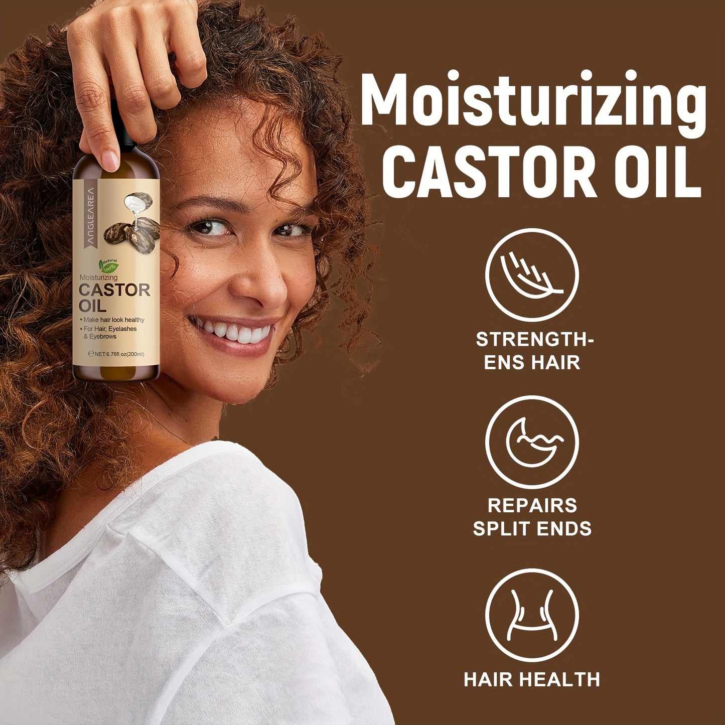 Hair Care
200ml/6.76fl.oz Castor Oil For Hair, Eyelashes & Eyebrows, Cold-Pressed Unrefined, Essential Oil For Dry Hair, Skin & Nail Care