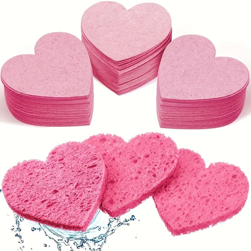 Facial care
50 Pieces Heart-Shaped Facial Sponges With Container - Natural Sponge Pads For Washing, Cleansing, Exfoliating, And Makeup Removal