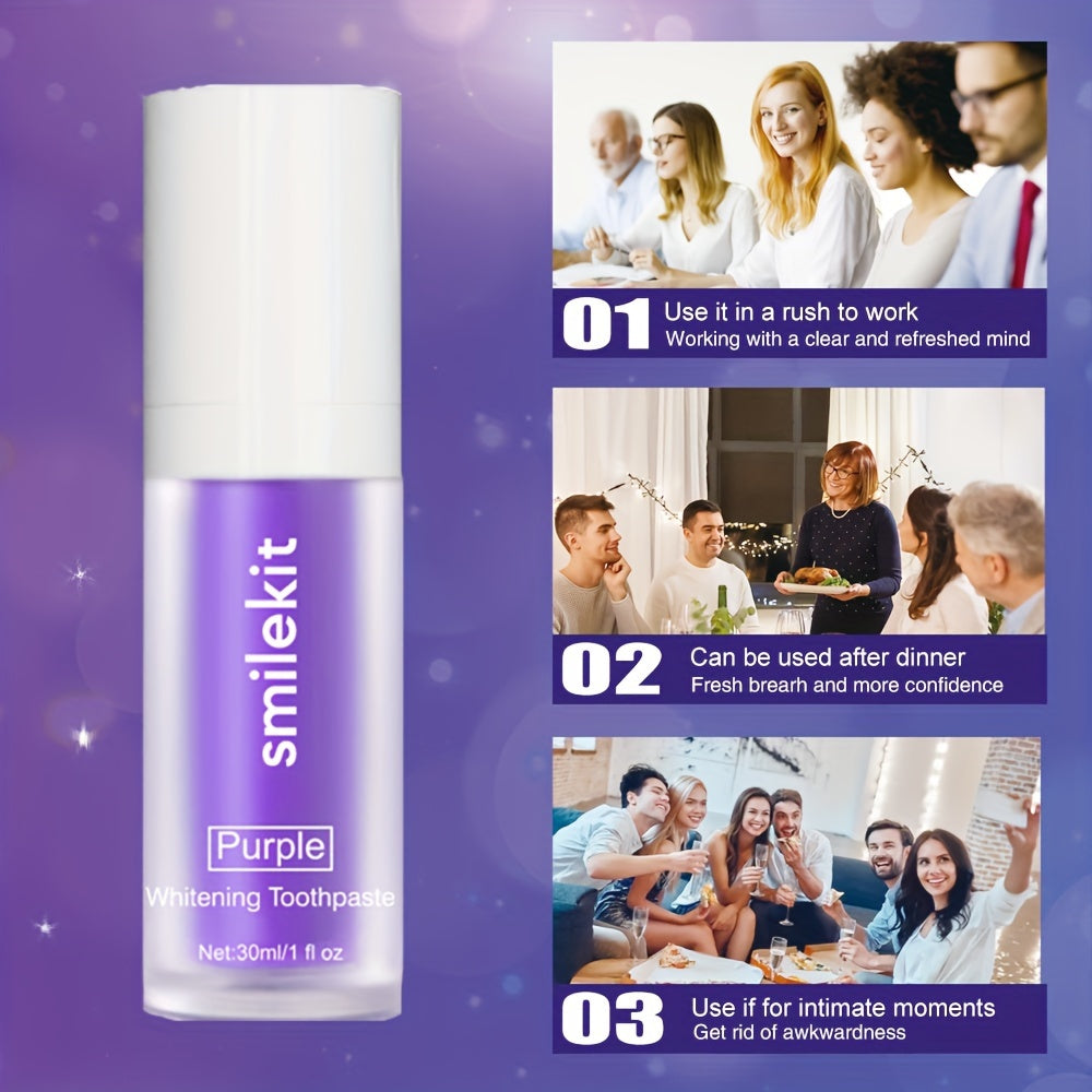 Oral Care
"Sparkling" Minty Fresh Purple Whitening Toothpaste - Deep Clean, Gentle On Gums, Freshens Breath, Portable For Travel & Home Use Disposable Toothbrush With Toothpaste