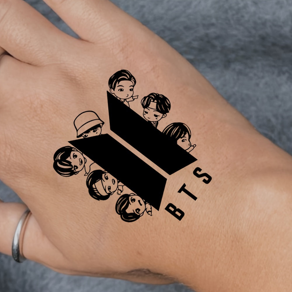 Temporary Tattoos
Logo Temporary Tattoo Sticker Idol Group Fake Tattoos Cute Hand Arm Body Waterproof And Long-lasting