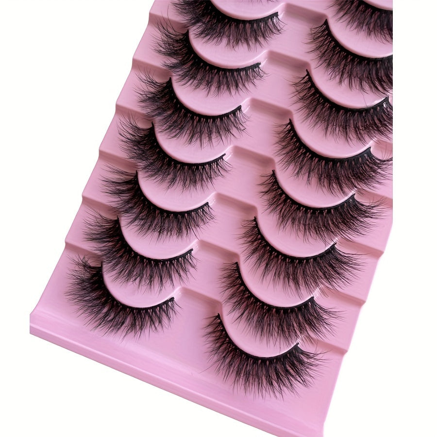 False Eyelashes
False Eyelashes, 10 Pairs Fluffy Volume Faux Mink Lashes, Thick Naturally Full Lashes, Cat Eye Dramatic Style Fake Eyelashes