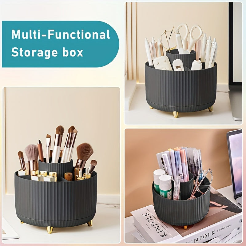 Makeup bags & Storage
360° Rotating Luxury Desk Organizer - Large Capacity, Dust-Proof Makeup Brush & Stationery Holder With Sleek Design, No Assembly Required