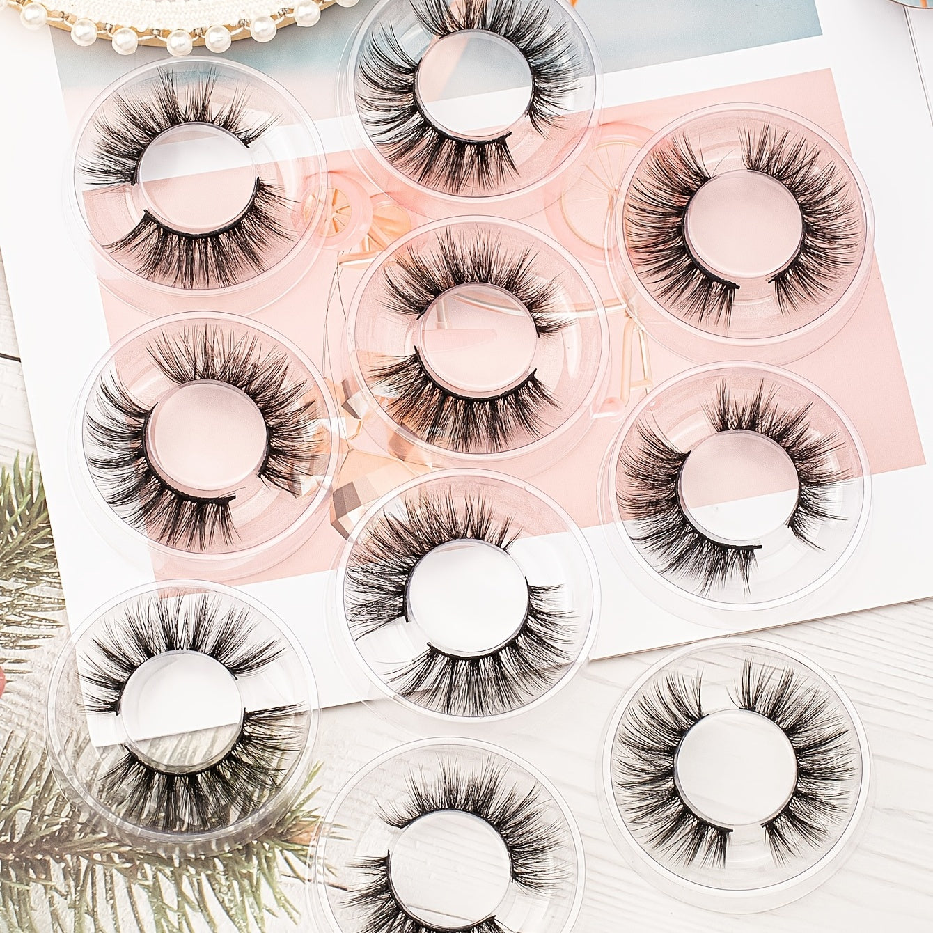 False Eyelashes
10 pairs Fluffy 6D Imitation Mink False Eyelashes - Long, Dramatic, Natural, Thick, Soft, and Artificial - Pack of 10 for Perfect Makeup