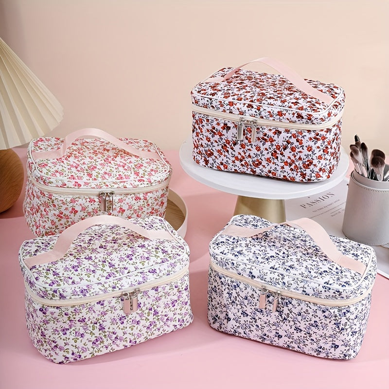 Makeup bags & Storage
1pc Large-Capacity Makeup Bag Floral Print Cosmetic Bag For   Portable Women's Cosmetic Bag Travel Bag Bathroom Wash Bag, For Easy Storage And Organization