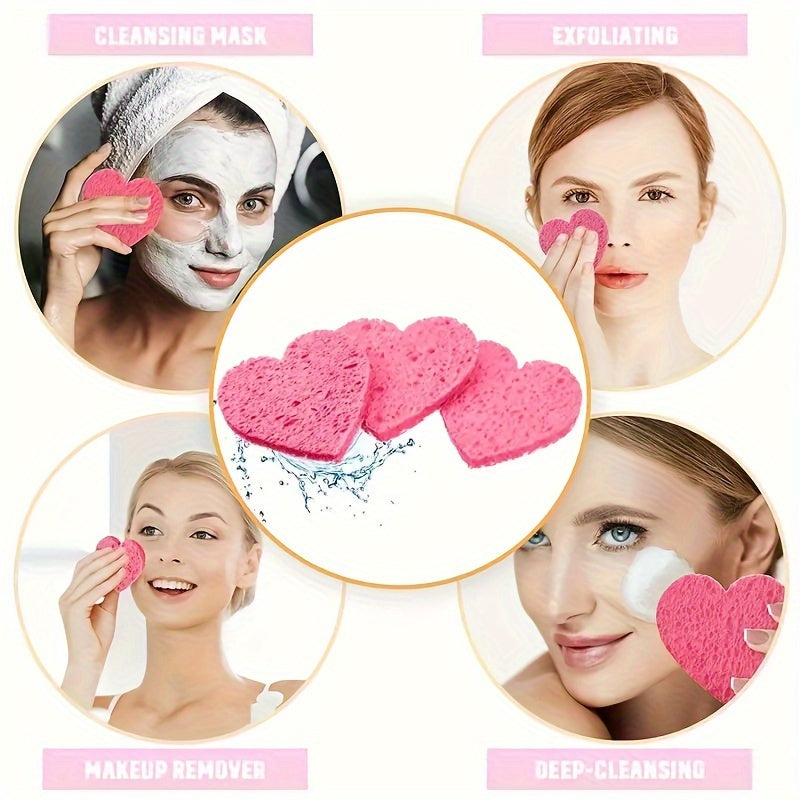 Facial care
50 Pieces Heart-Shaped Facial Sponges With Container - Natural Sponge Pads For Washing, Cleansing, Exfoliating, And Makeup Removal