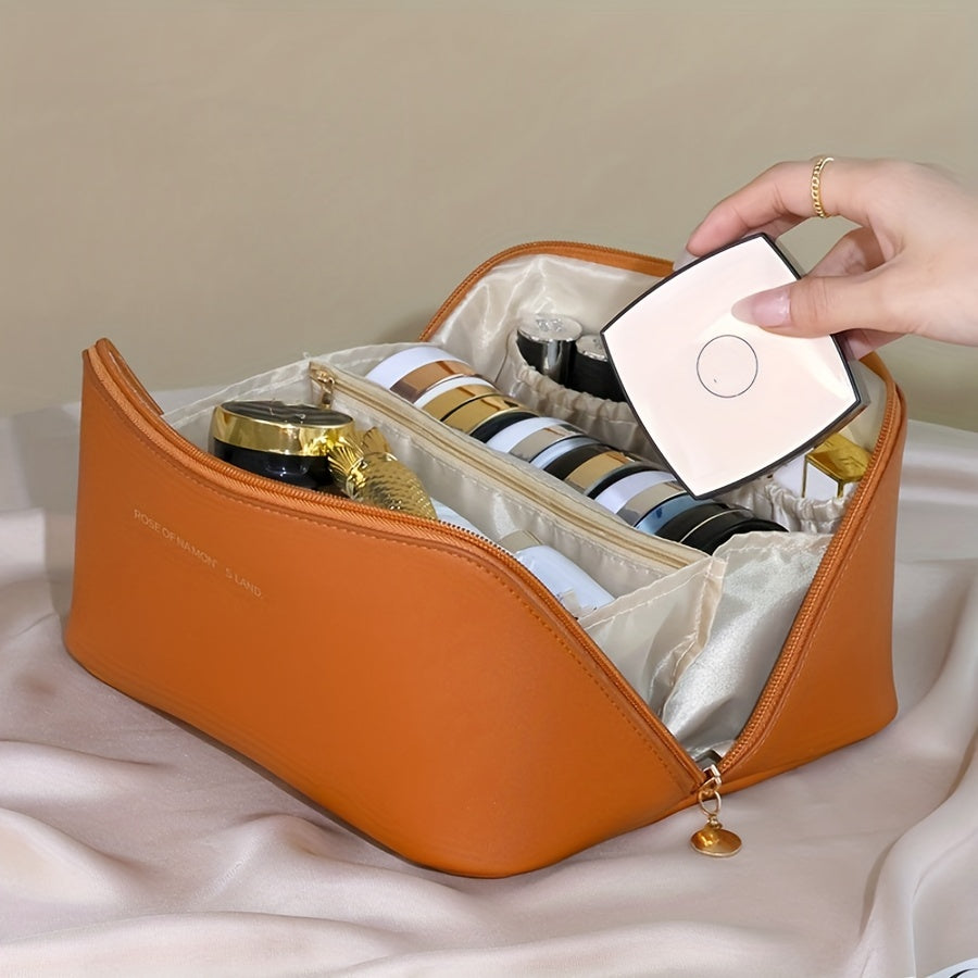 Makeup bags & Storage
Waterproof Pu Leather Toiletry Bag - Unisex, Scent-Free, Multi-Functional Makeup Organizer With Flat Open Design Waterproof Makeup Bag Waterproof Toiletry Bag