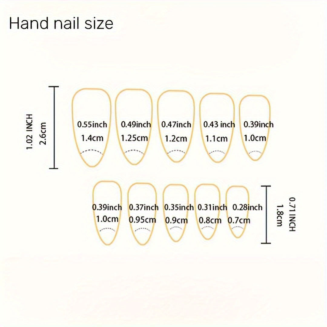 Nails
24pcs Long Almond-Shaped Press-On Nails Set - Handcrafted Gradient With Sparkling Rhinestones, Glossy Finish For A Dazzling Look